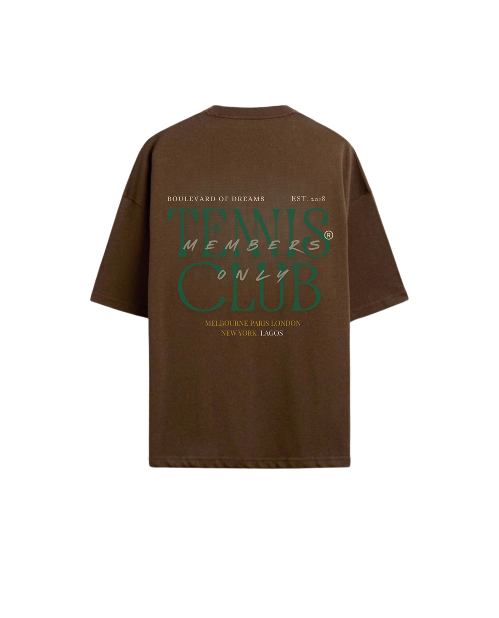 Indigo Urban 'Tennis Club' Mens T-Shirt