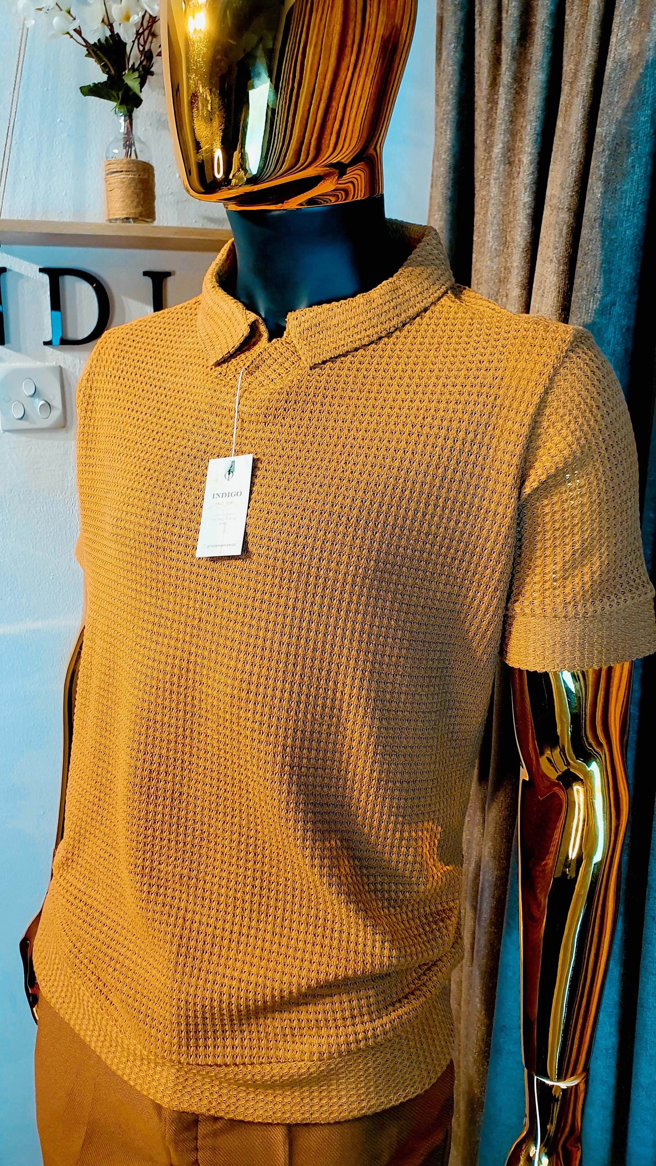 Indigo Urban “Textured Knit Polo” Shirt